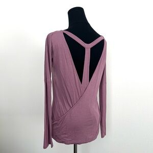 SOLD • Nathalie Active Mauve T-Back Long Sleeve in Size XS